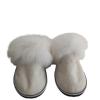 White real fur slippers